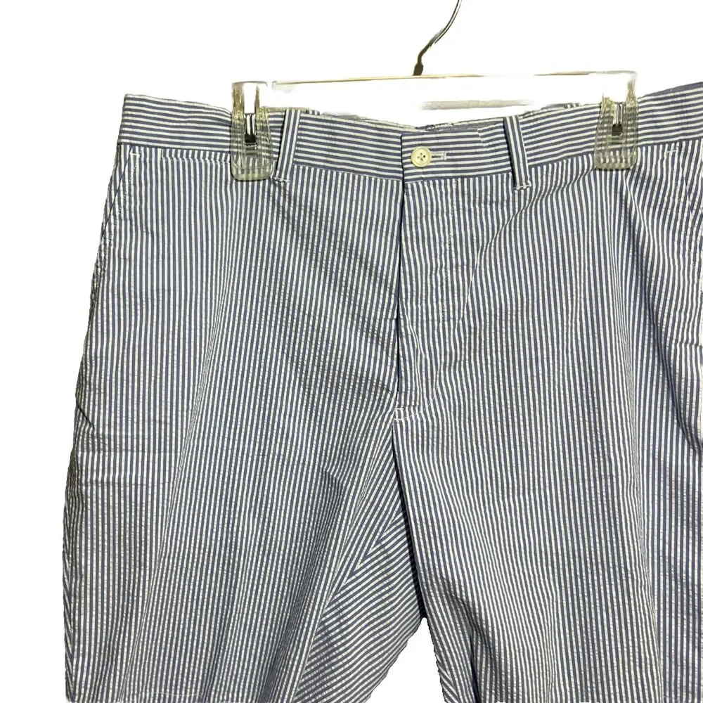 Polo Ralph Lauren Shorts Mens 36 Blue White Stripe Seersucker Casual